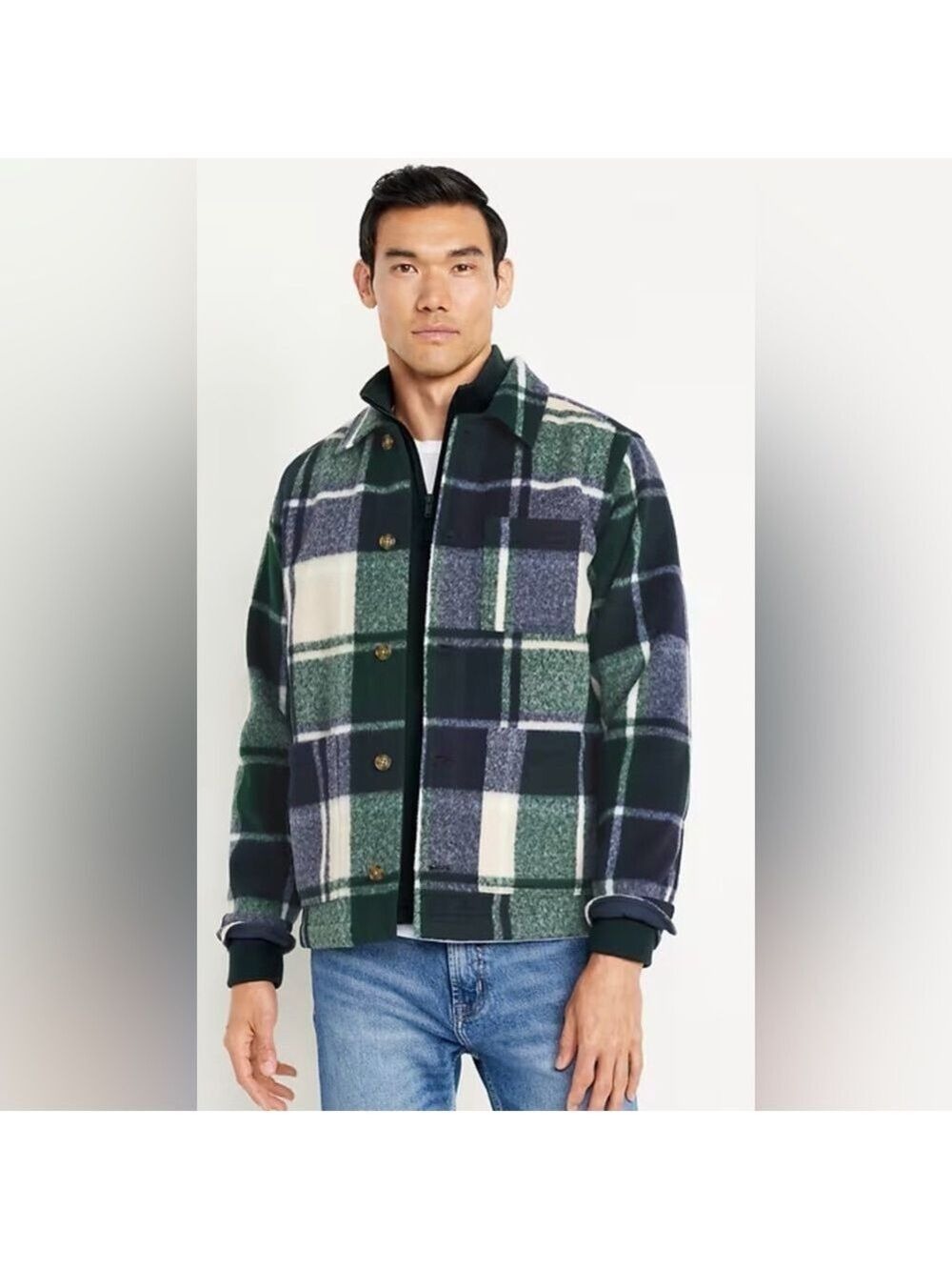 Old Navy Winter Plaid Chore Farm Jacket Shacket Coat NWOT M Gorpcore Outdoors